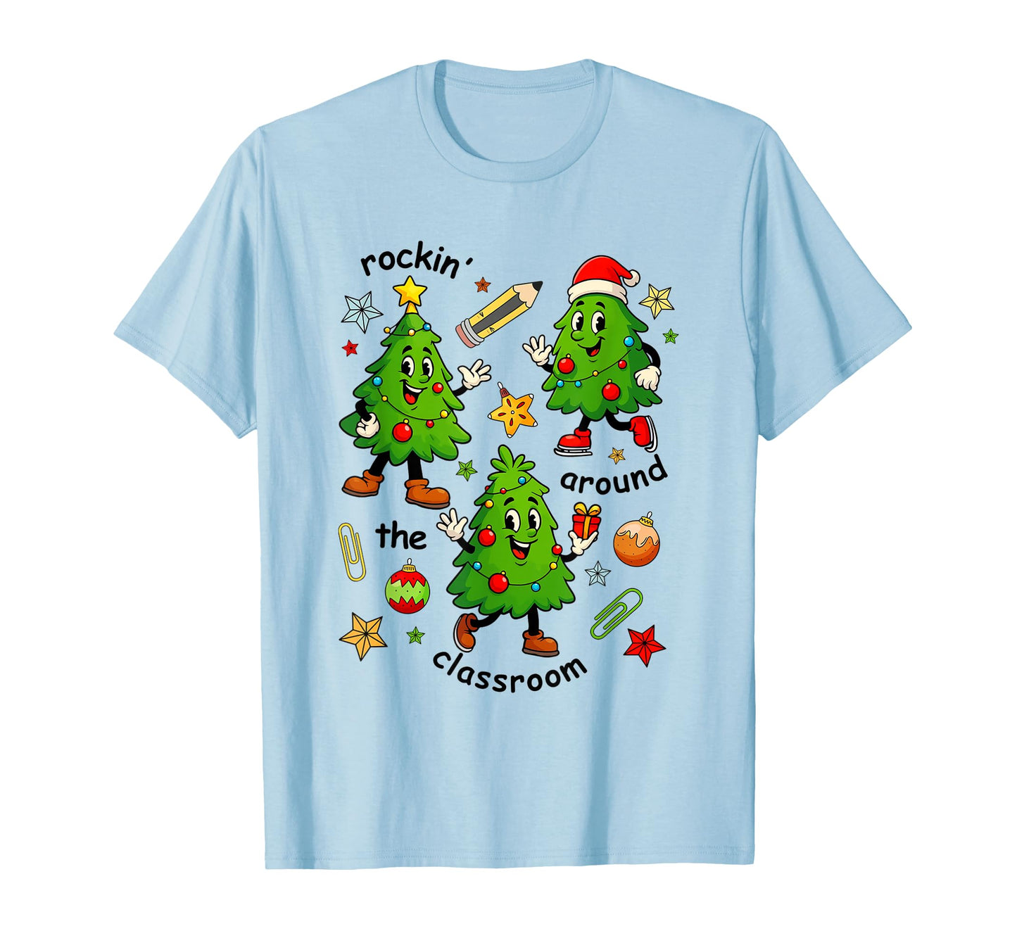 Rockin Around The Classroom Christmas Elementary Teacher T-Shirt