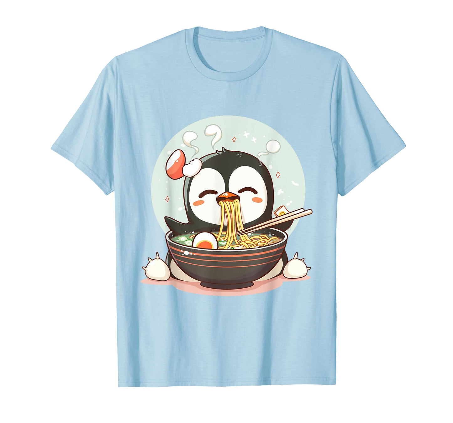 Penguin Ramen Anime Kawaii Eating Girls Teens Gifs T-Shirt