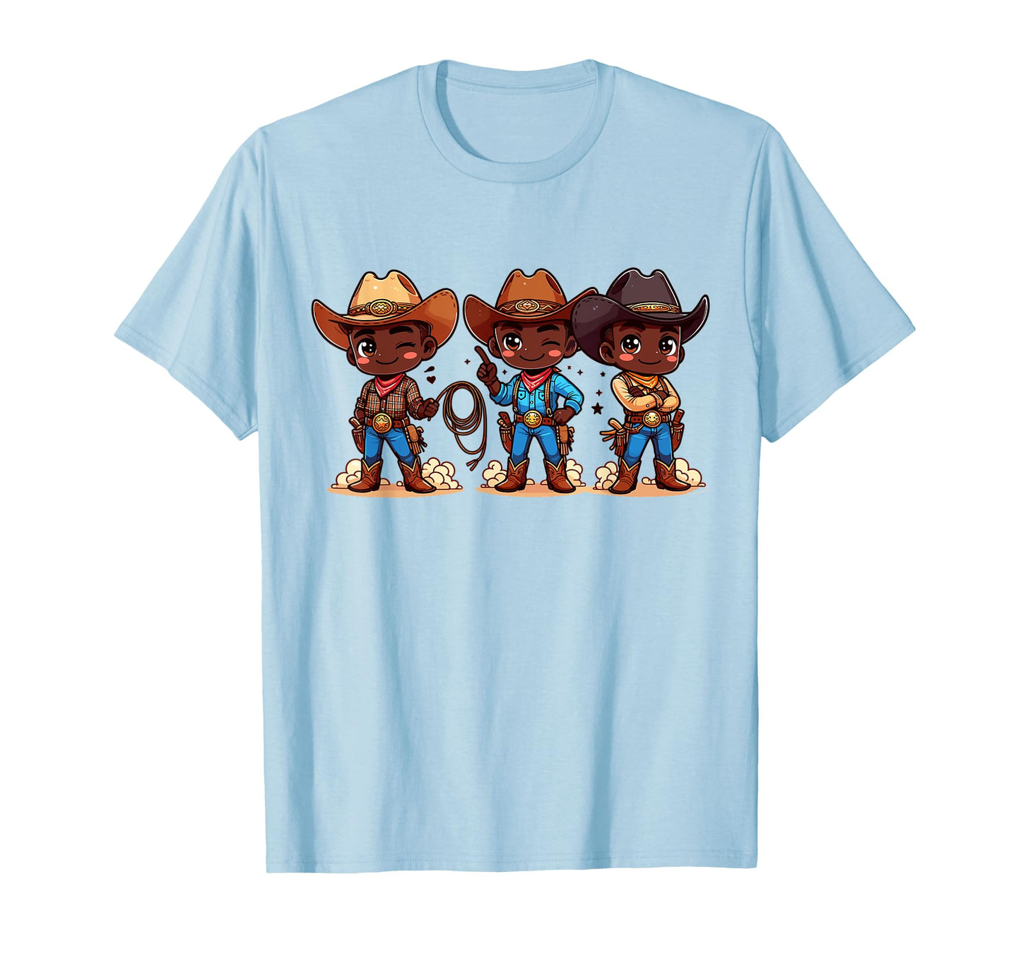 Black Cowboy Western Rodeo Melanin Black History Texas Kids T-Shirt