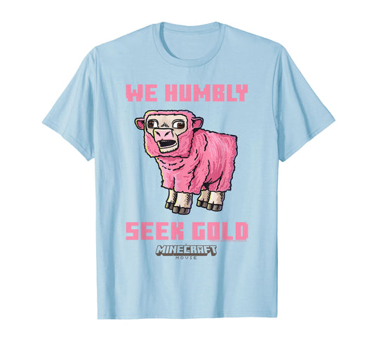 A Minecraft Movie We Humbly Seek Gold Pink Sheep T-Shirt
