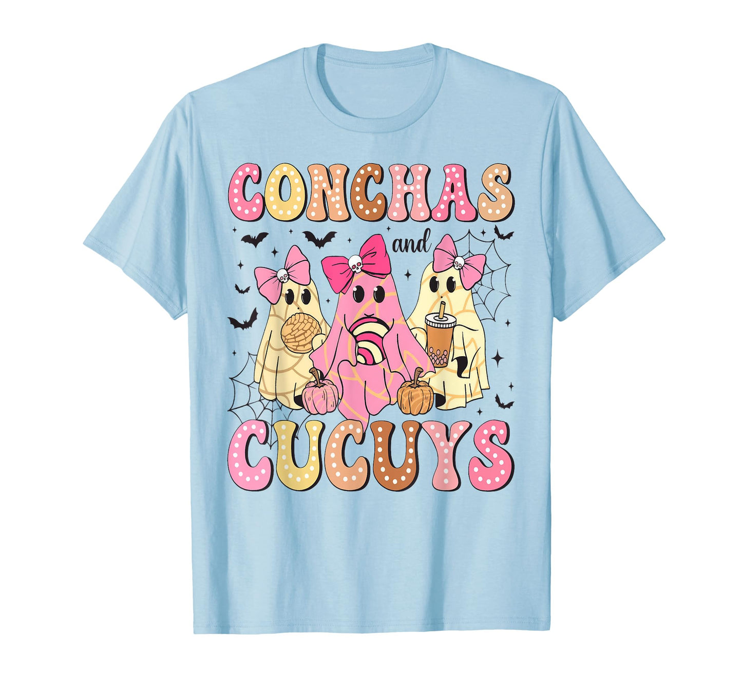 Pantasmas Conchas And Cucuys Ghost Cafe Y Pan Halloween T-Shirt