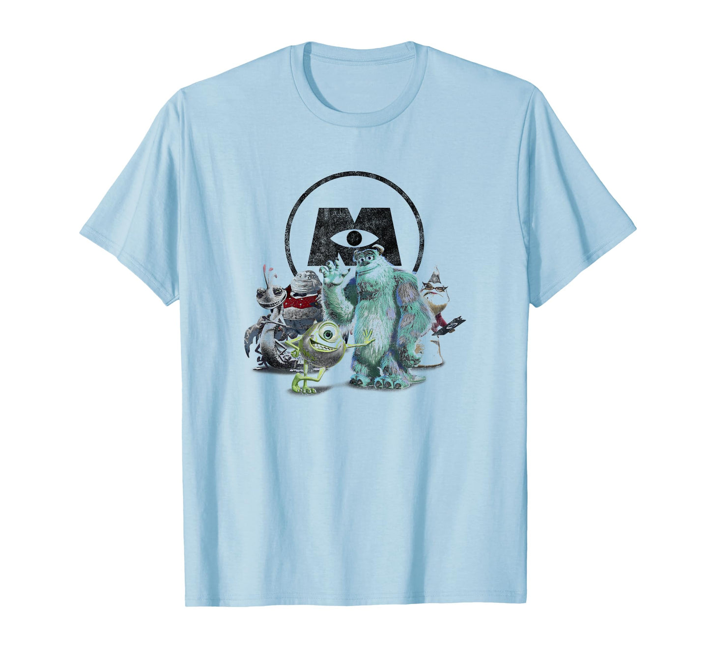 Disney Pixar Monsters, Inc. Iconic Characters Retro Big Logo T-Shirt