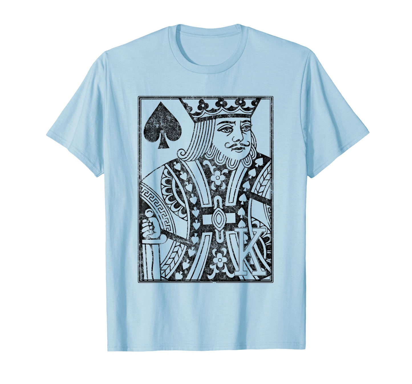 King of Spades Vintage Look Distressed Playing Card T-Shirt