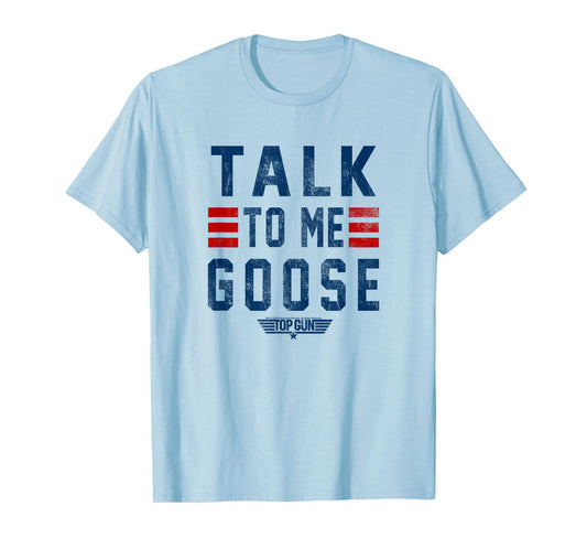 Top Gun Talk To Me Goose Distressed Text,Short Sleeve T-Shirt