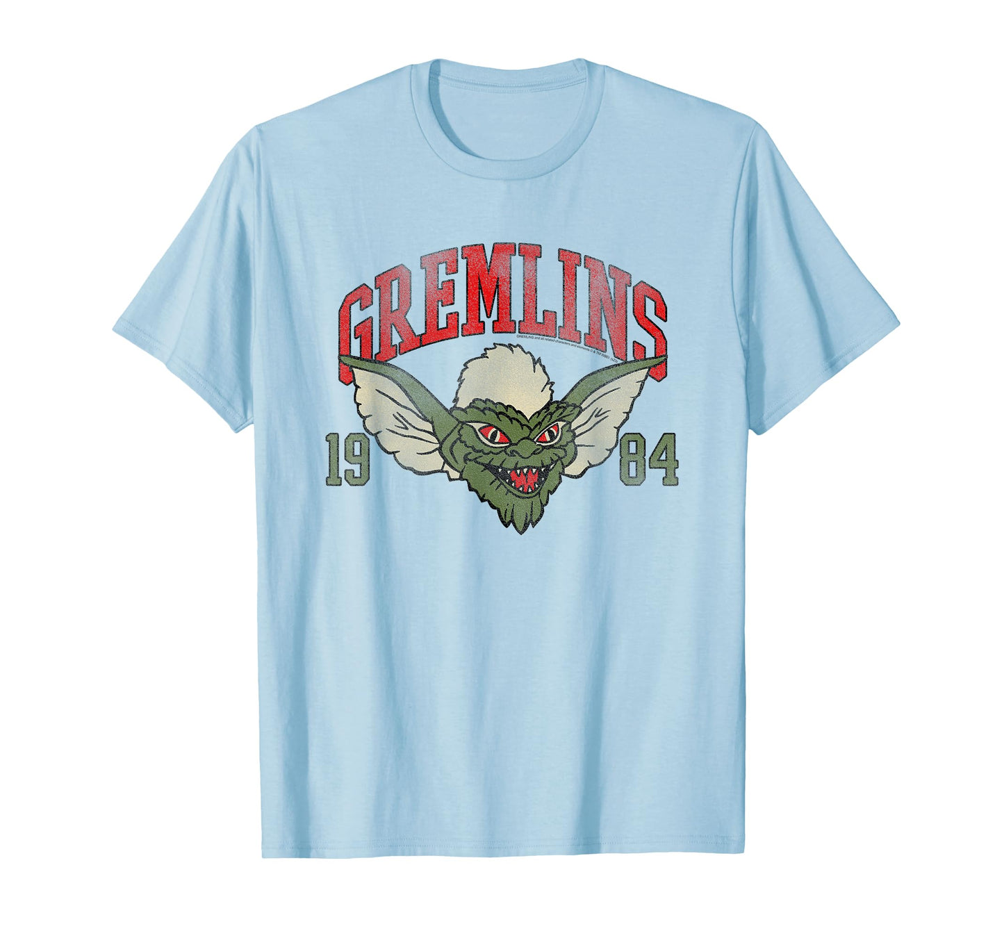 Gremlins 1984 Athletic Logo Illustration Vintage 80's Movie T-Shirt