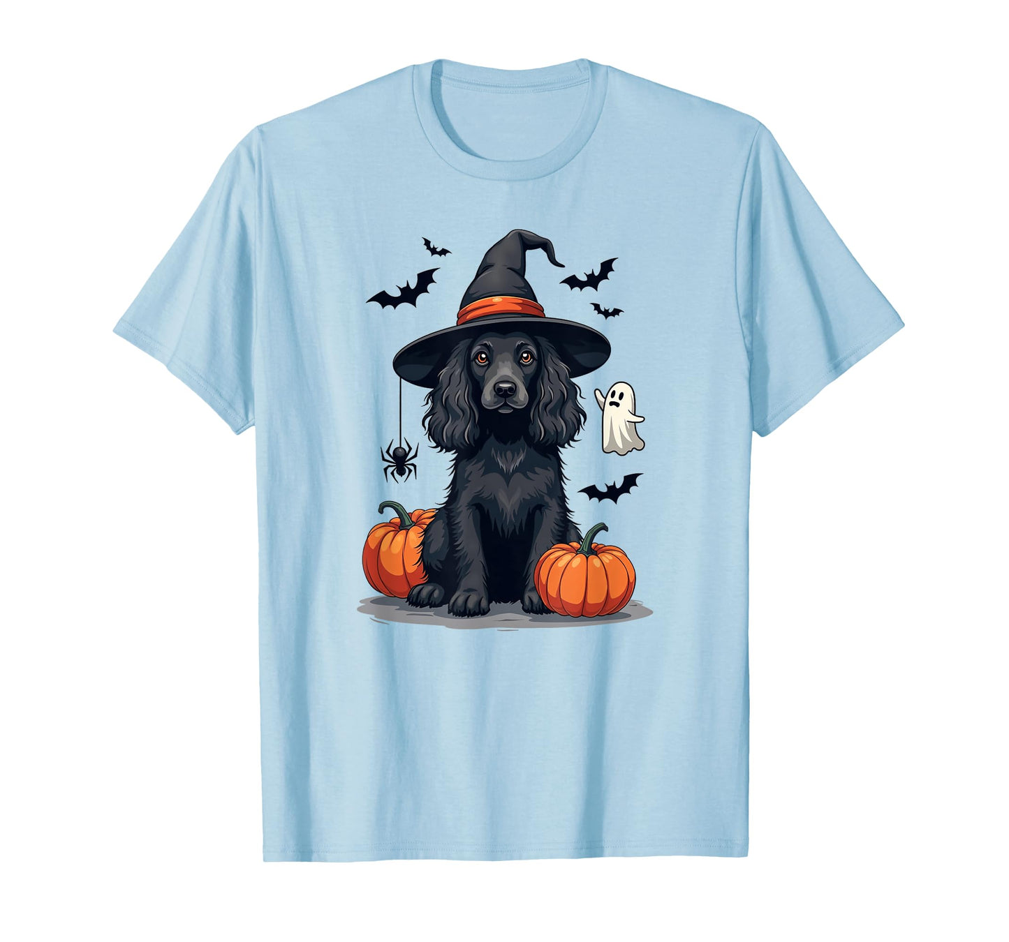 Halloween Themed Cocker Spaniel Dog, Black T-Shirt
