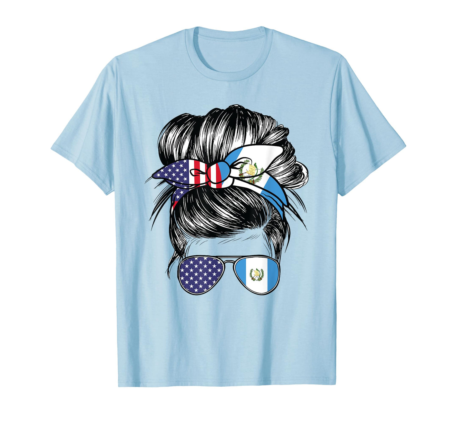 Guatemala Flag American Women Girl USA Heritage Guatemalan T-Shirt