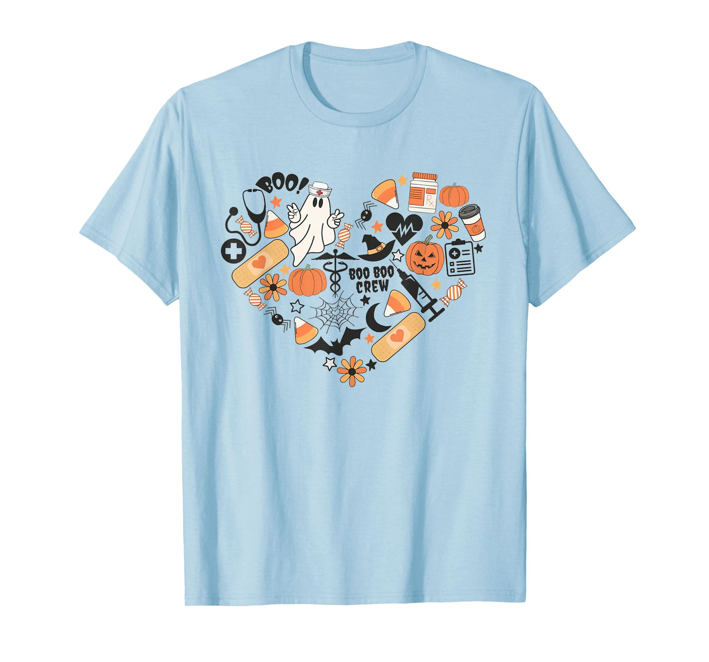 Pediatrics Halloween Boo Boo Crew Fall Pediatric Nurse Ghost T-Shirt
