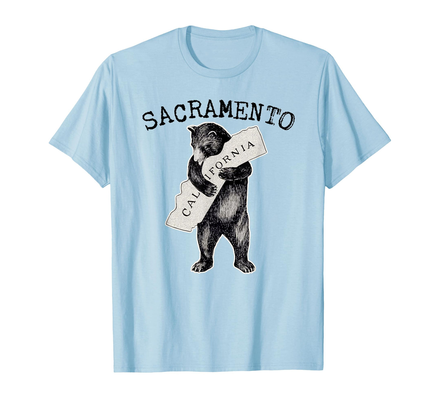 Sac Cali Bear Hug I Love California Grizzly Bear Sacramento T-Shirt