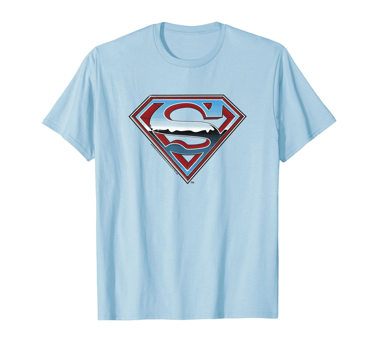 Superman Chrome Logo on White T-Shirt