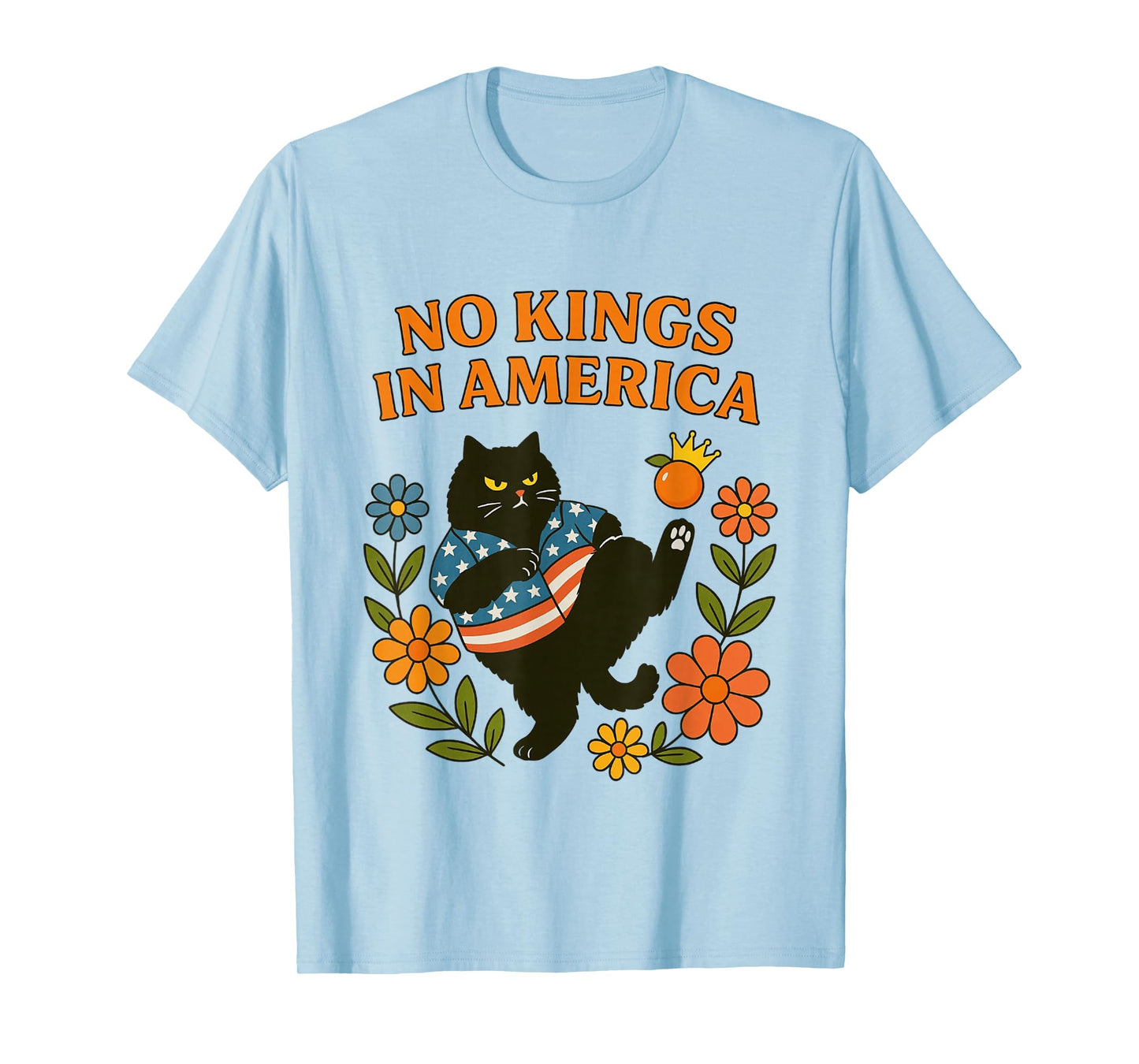 No Kings in America We The People Retro Boho Floral for Girl T-Shirt