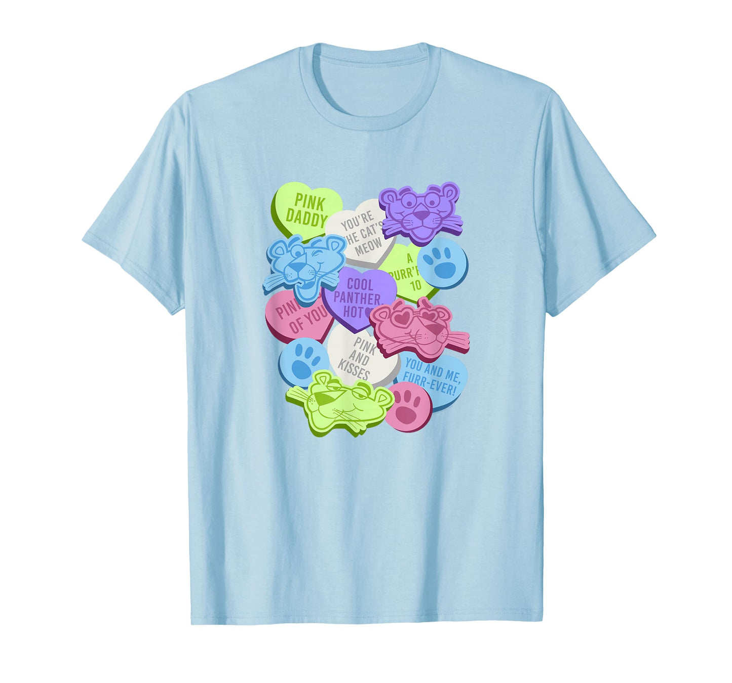 The Pink Panther Valentine's Day Candy Hearts T-Shirt