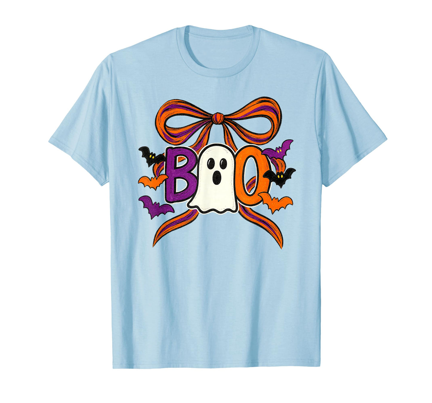 Coquette Boo Ghost Bow Cute Spooky Funny Halloween for Girl T-Shirt