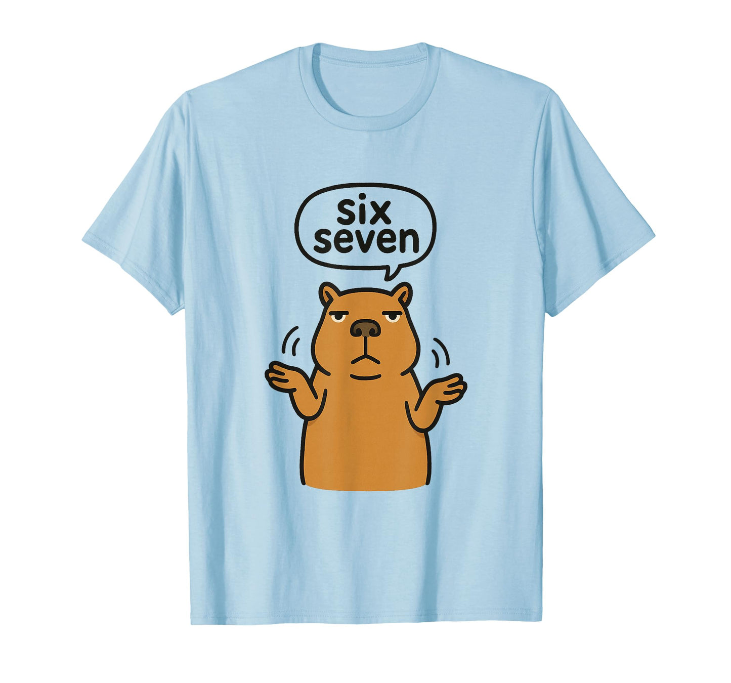 67 Six Seven 6-7 Capybara - Funny Teen Kids Brainrot Meme T-Shirt