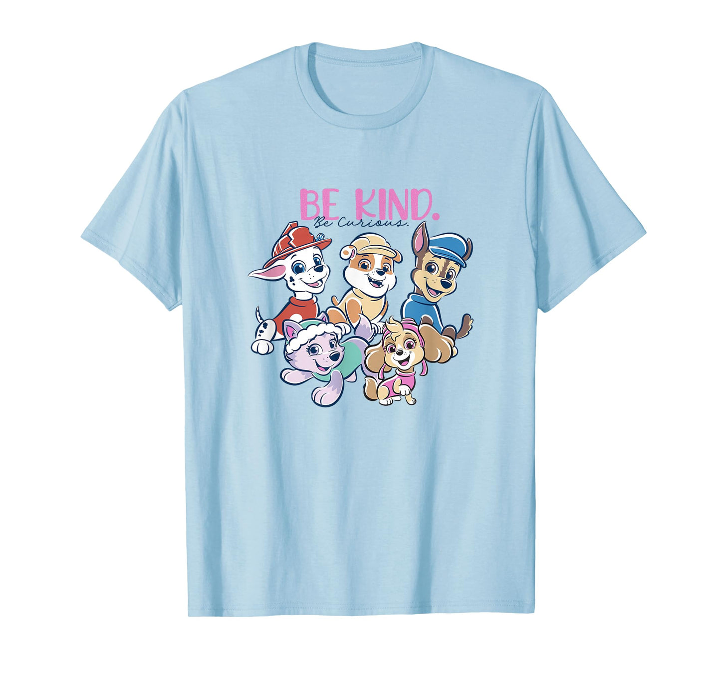 Paw Patrol Be Kind Be Curious Colorful Pup Crew T-Shirt