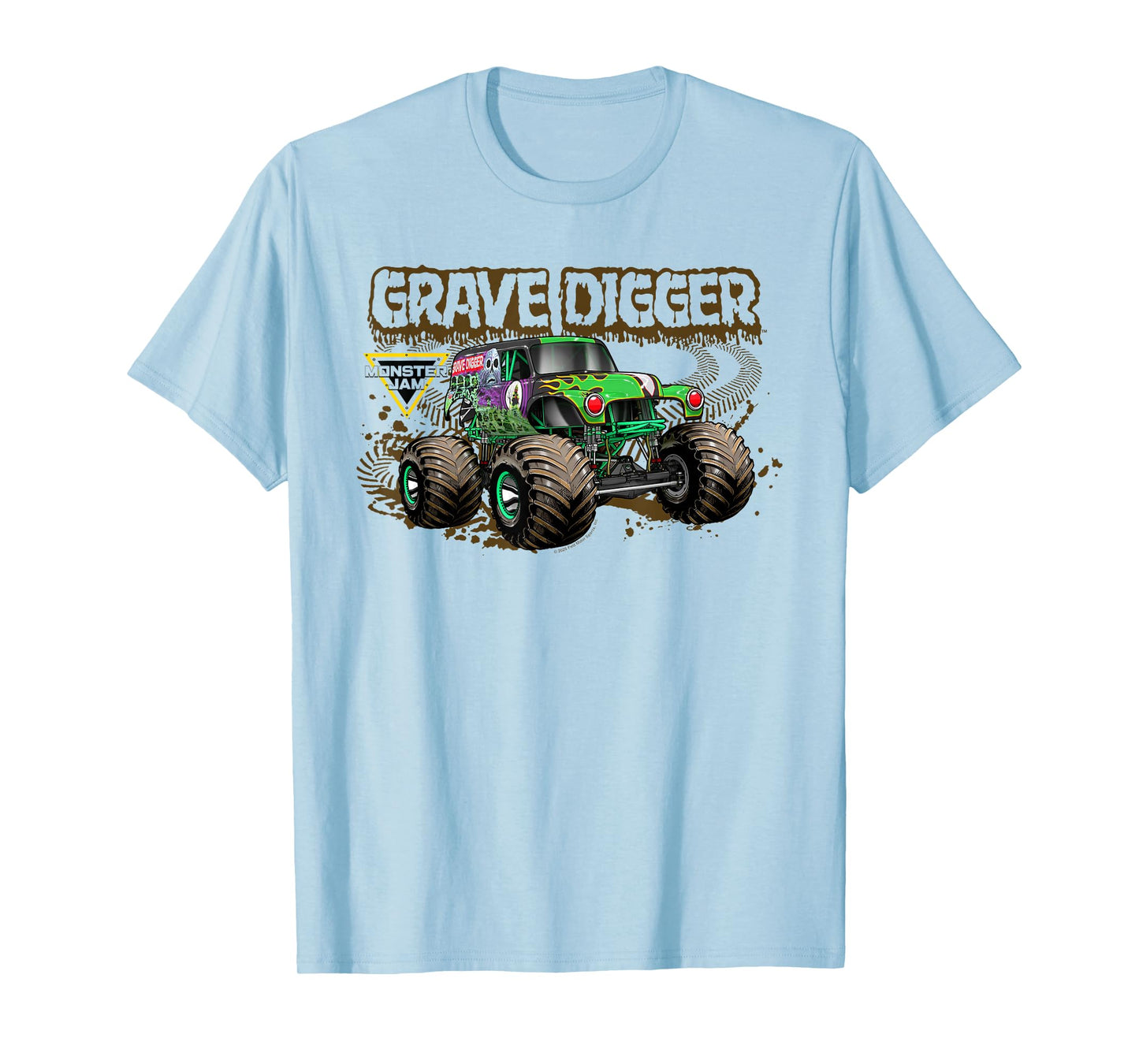 Monster Jam Muddy Tire Tracks Grave Digger Truck Motorsports T-Shirt