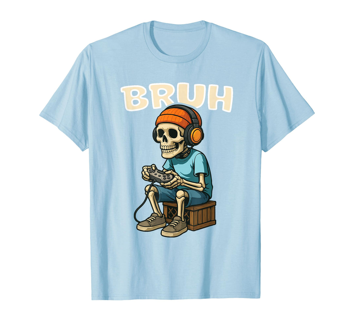 Bruh Skeleton Halloween Video Game Trick Or Treat Kids T-Shirt