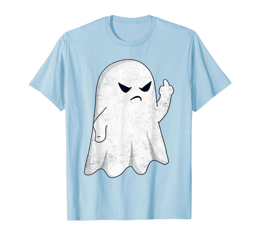 Funny Middle Finger Ghost Halloween Costume Men Women Adult T-Shirt