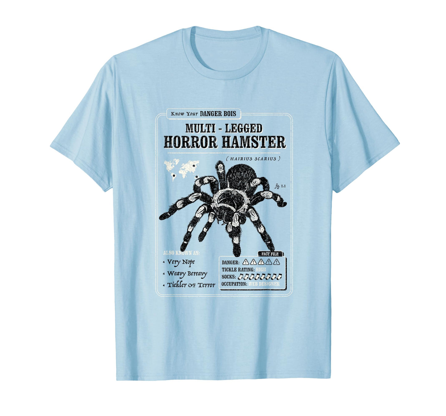 Multi-Legged Horror Hamster Funny Tarantula Graphic T-Shirt