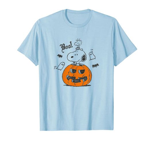 Peanuts - Snoopy Woodstock Halloween Pumpkin Boo T-Shirt