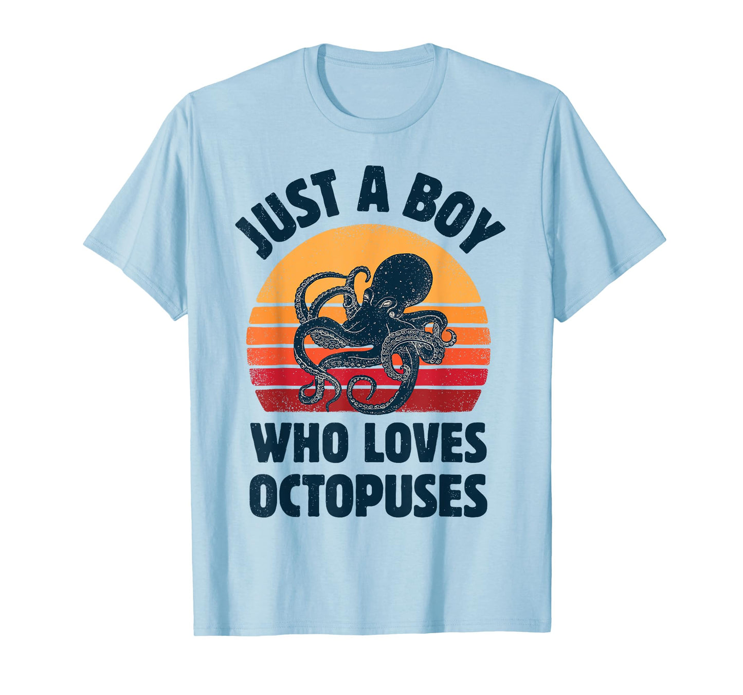 Octopus Just A Boy Who Loves Sea Animals Men Retro Vintage T-Shirt