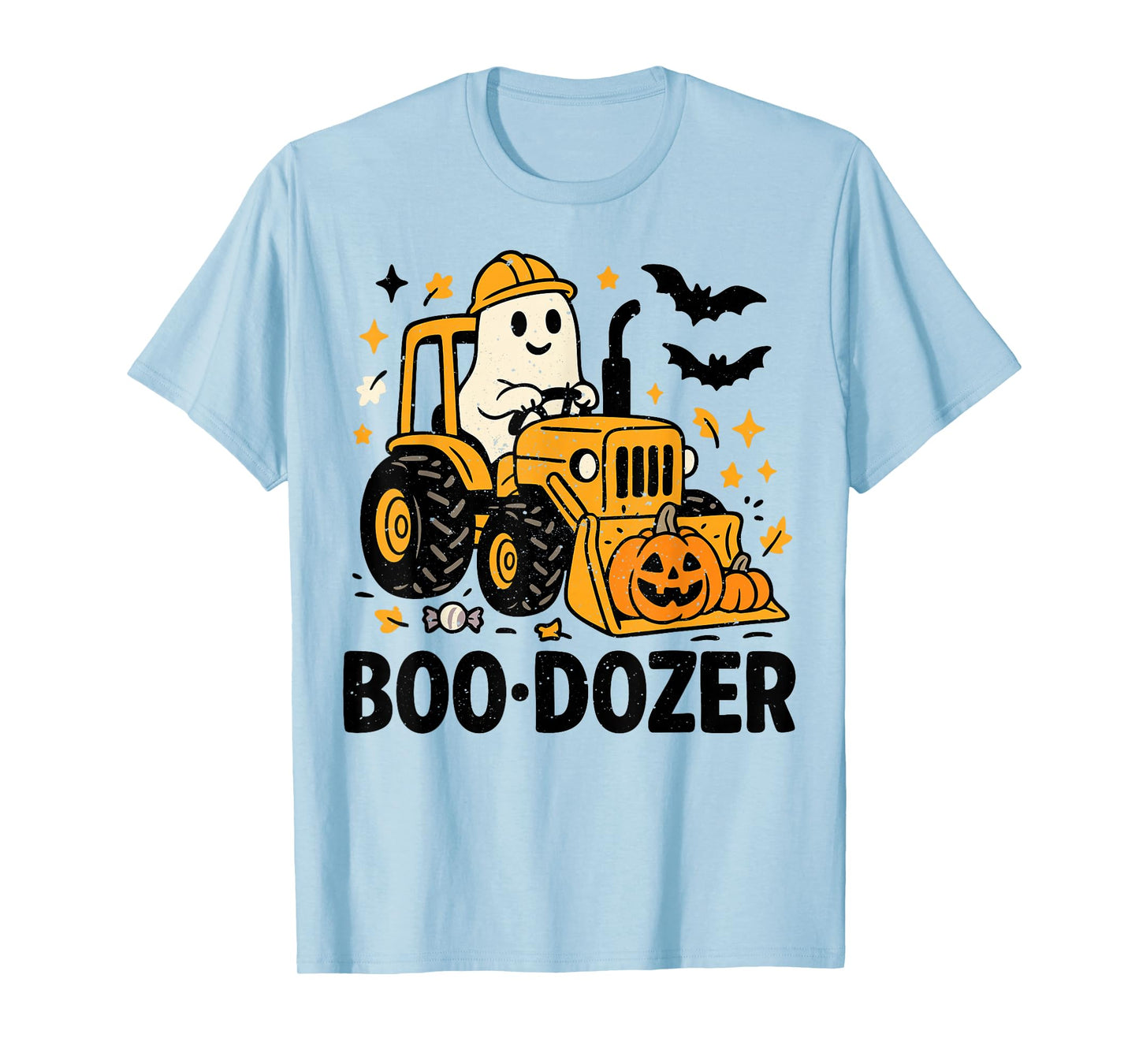 Funny Boo Dozer Ghost Bulldozer Boys Kids Toddlers Halloween T-Shirt