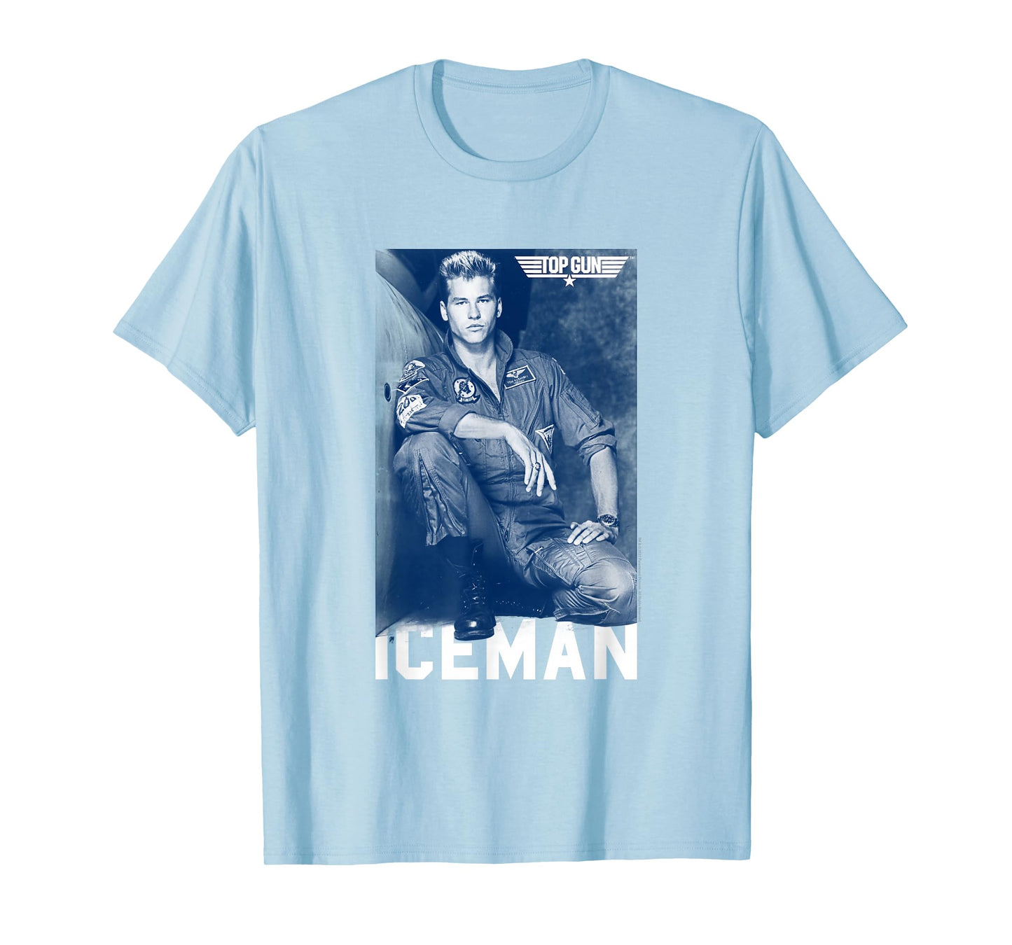 Top Gun Iceman Photograph Blue Tone Action Movie T-Shirt