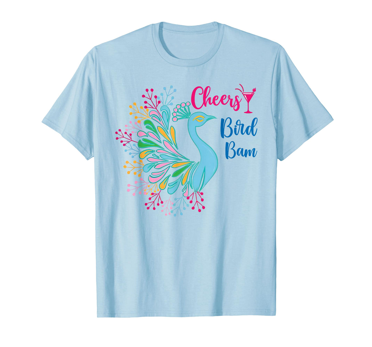Peacock Mahjong Cheers Bird Bam Chinese Mah Jong Wine Lover T-Shirt