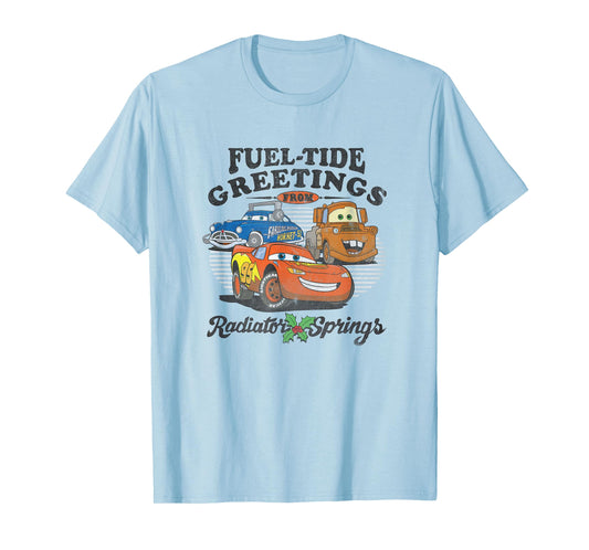 Disney Pixar Cars Christmas Fuel-Tide Greetings Vintage T-Shirt