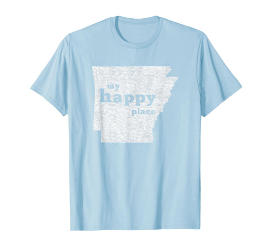 Arkansas T-Shirt Distressed My Happy Place Tee T-Shirt