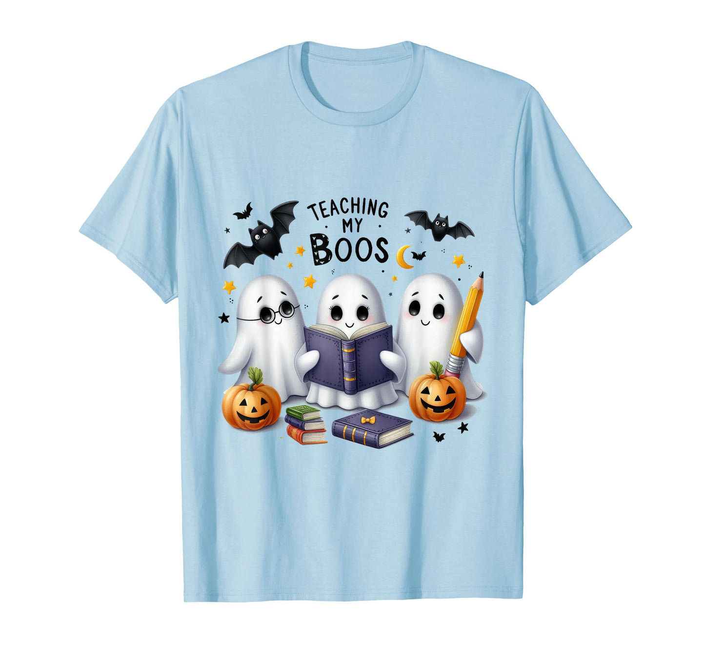 Teaching My Boos Halloween Ghost Party Costume Women Teacher T-Shirt