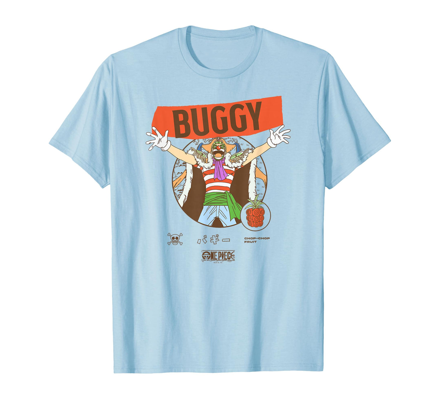 One Piece Anime Buggy the Star Clown with Icons T-Shirt