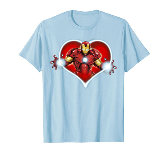 Marvel Iron Man Heart Blaster Glow Valentine Graphic T-Shirt T-Shirt