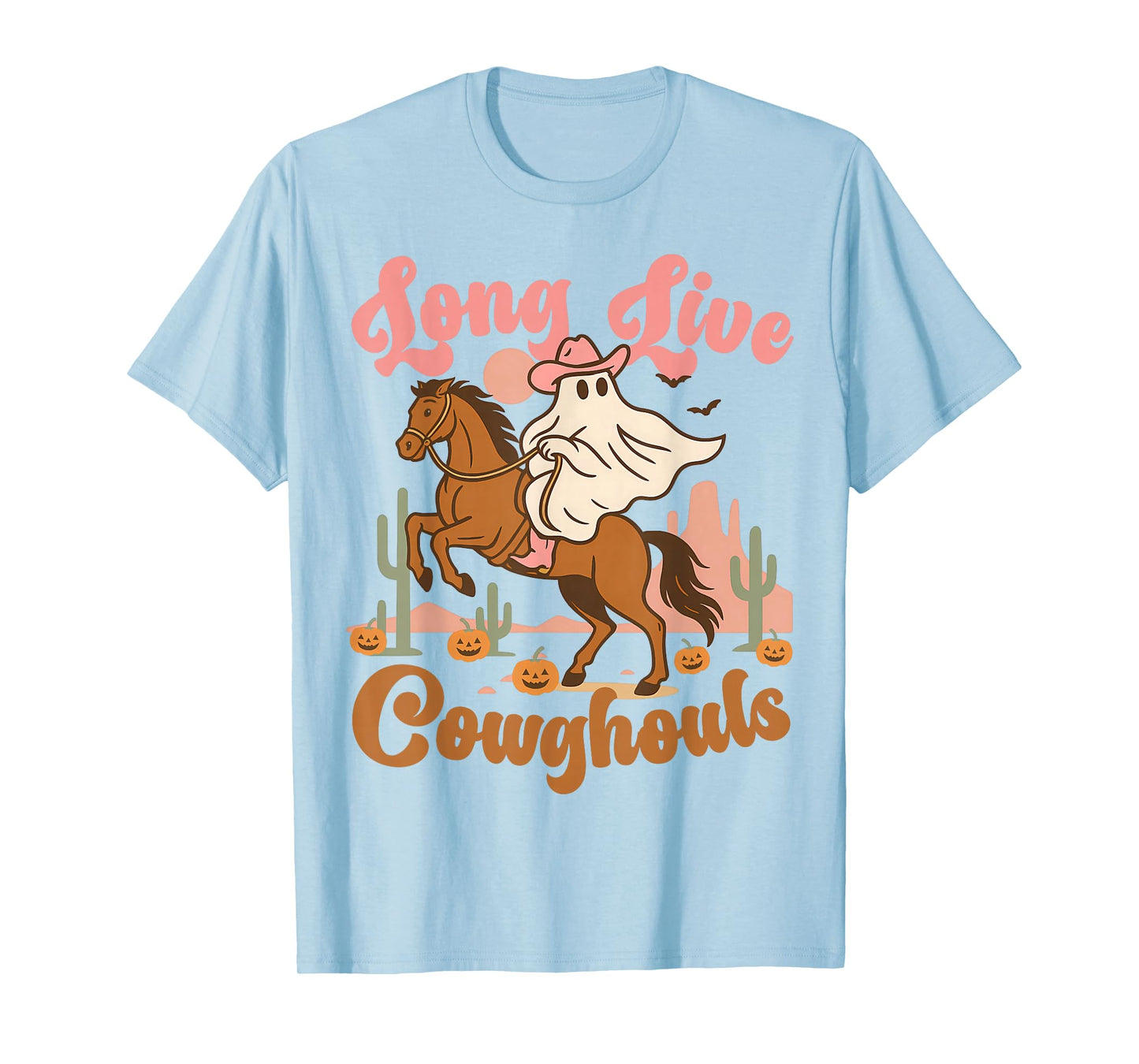 Long Live Cowghouls Halloween Cowgirl Ghost Horse Western T-Shirt
