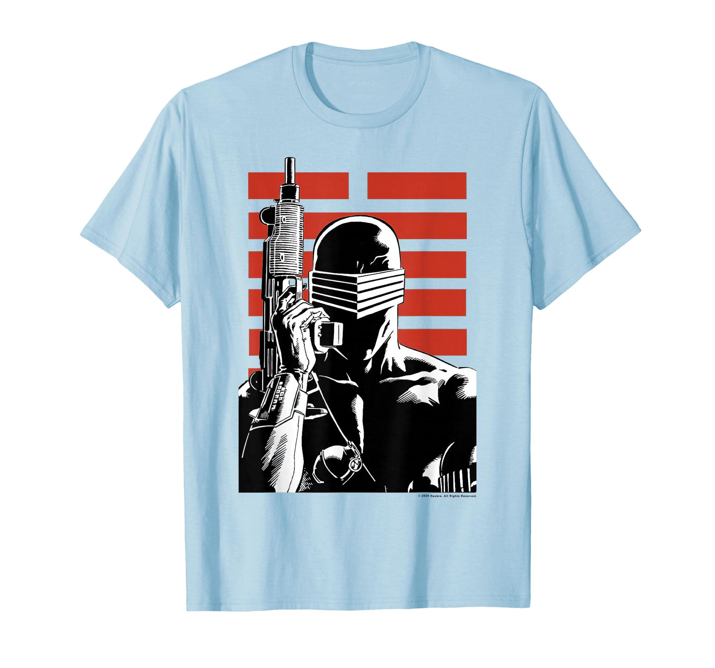 G.I. Joe Snake Eyes Retro Red Stripe Portrait T-Shirt