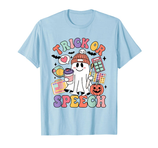 Retro Trick or Speech Therapy Ghost Speech Therapist Student T-Shirt