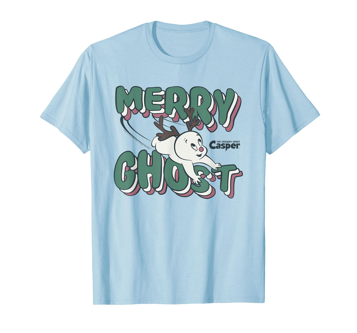Casper the Friendly Ghost Vintage Merry Ghost Reindeer T-Shirt