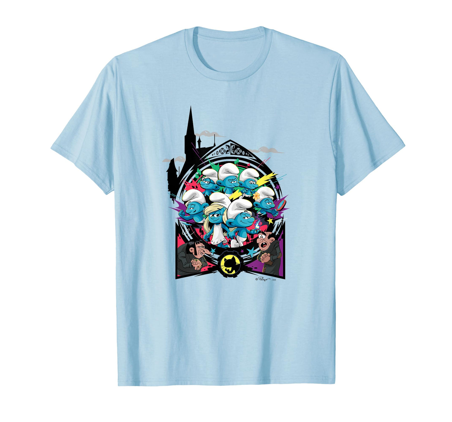 The Smurfs Movie Unite with Gargamel and Azrael T-Shirt