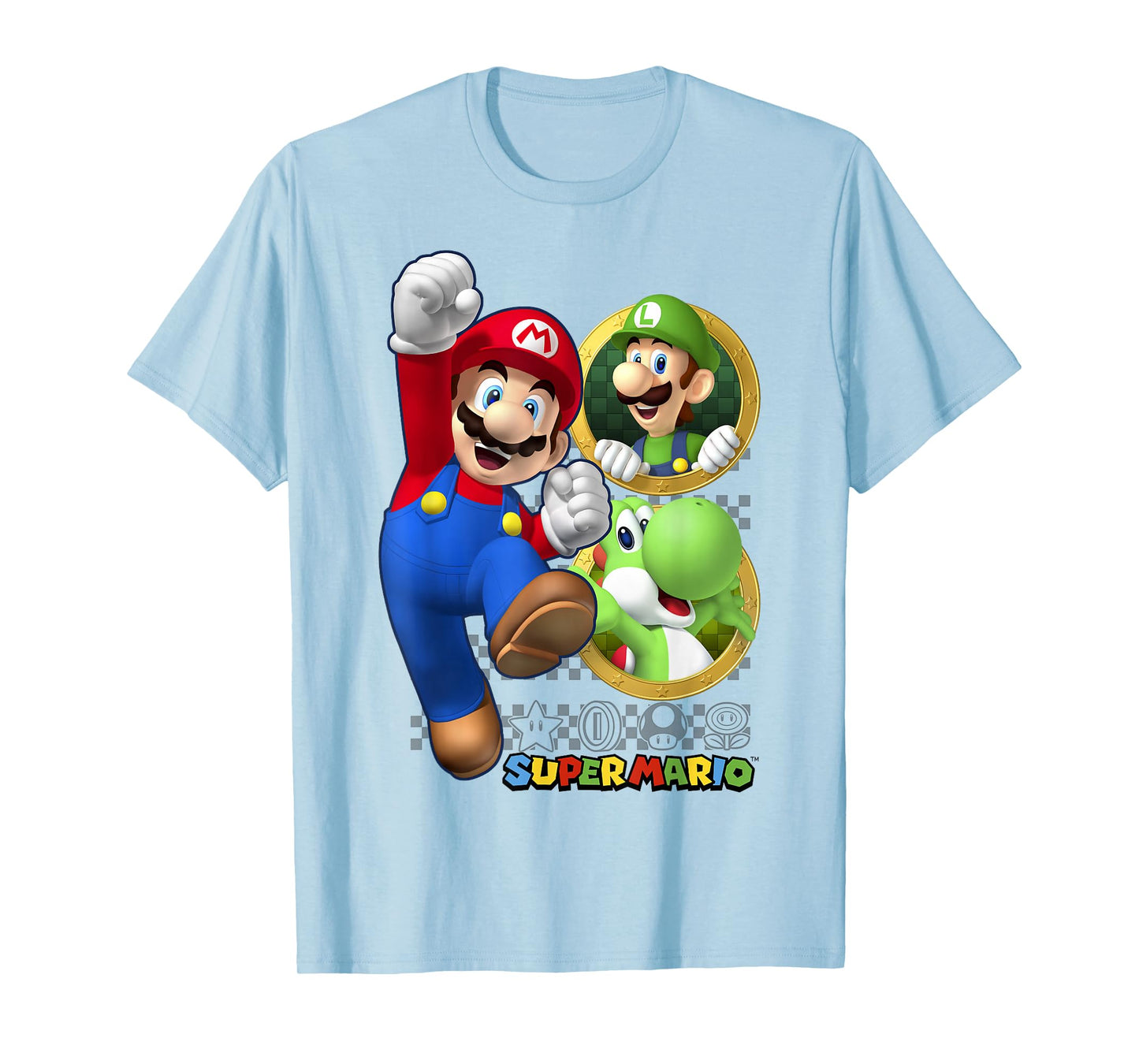 Super Mario Luigi Yoshi & Mario Portraits T-Shirt