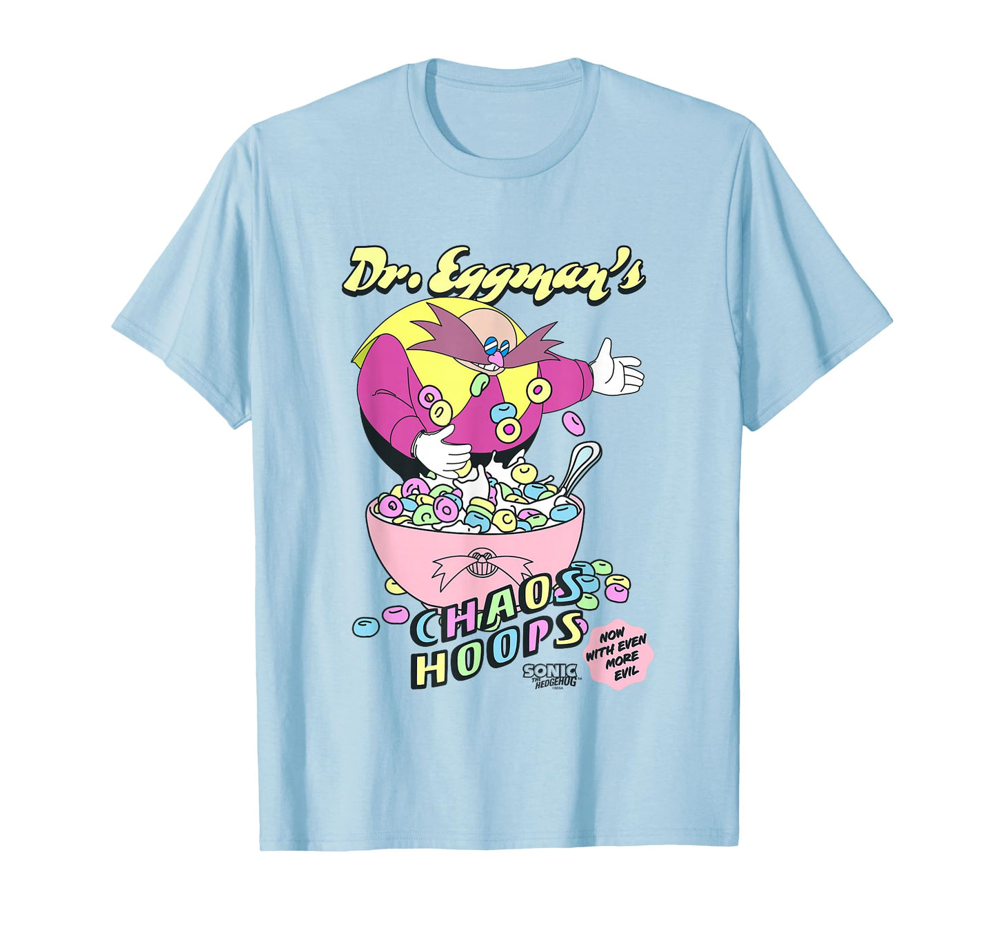 Sonic The Hedgehog Dr. Eggman's Chaos Hoops Cereal Retro T-Shirt
