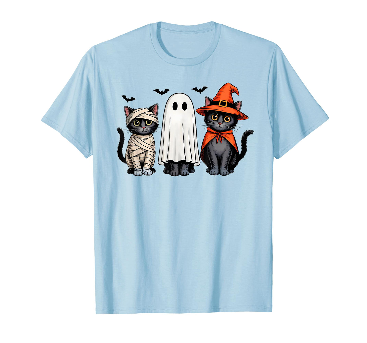 Cute Halloween Black Cat Ghost Witch Pumpkin for Girls Women T-Shirt
