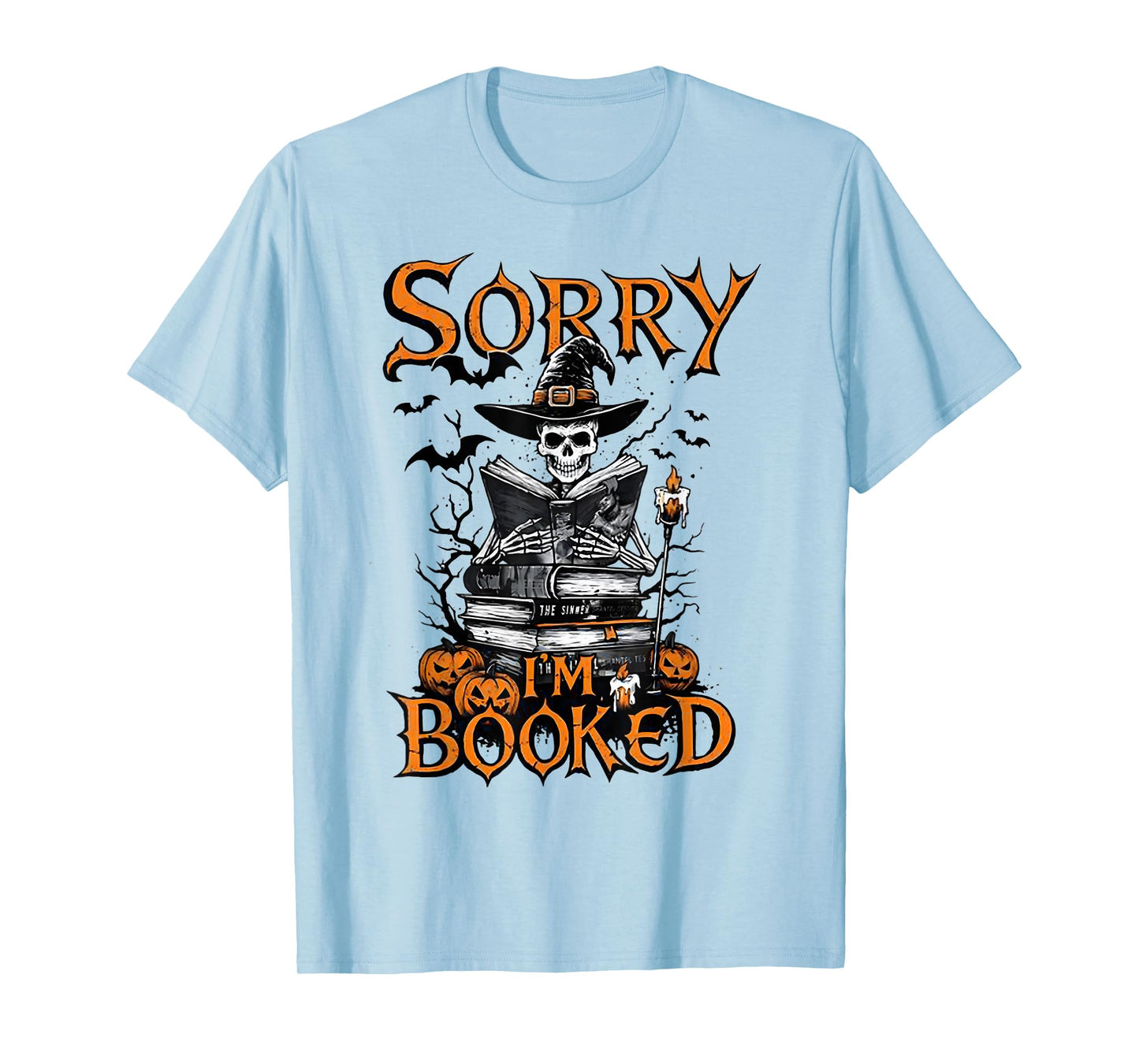 Sorry I'm Booked Halloween - Skeleton Witch Read T-Shirt