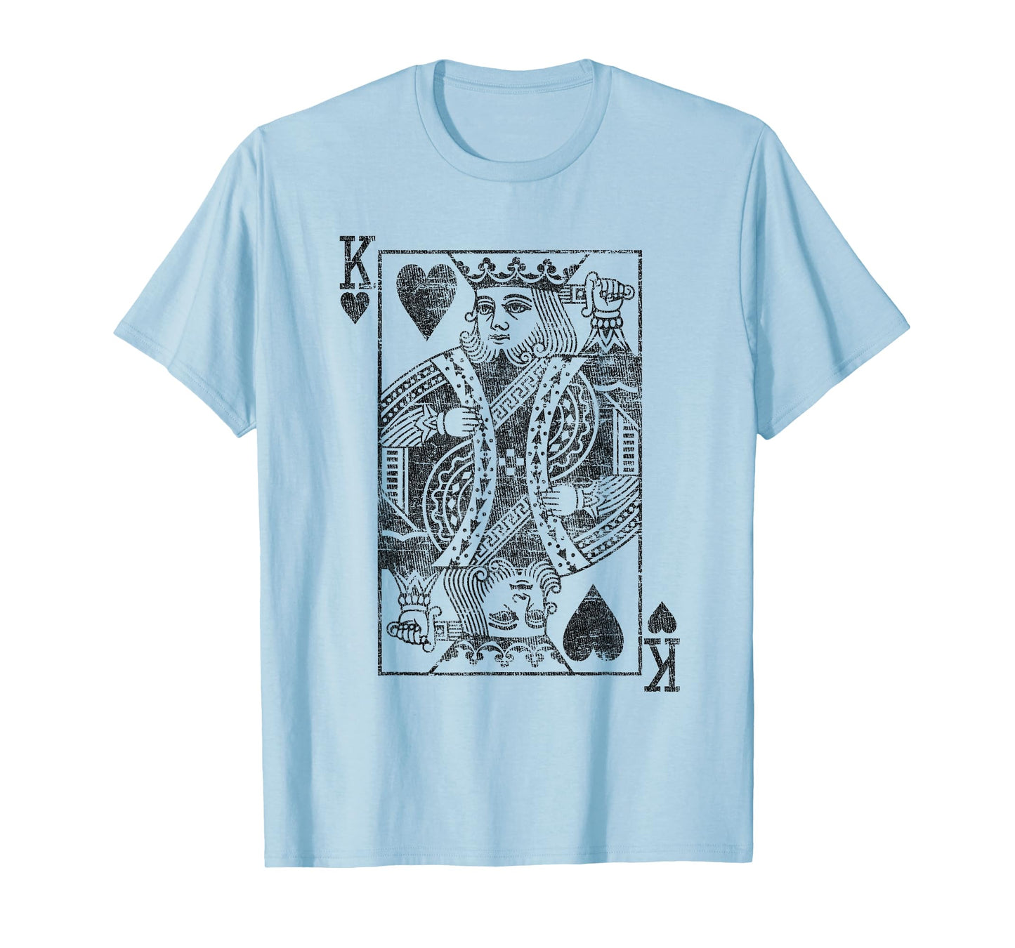 King of Hearts Playing Card Costume Poker Distressed T-Shirt