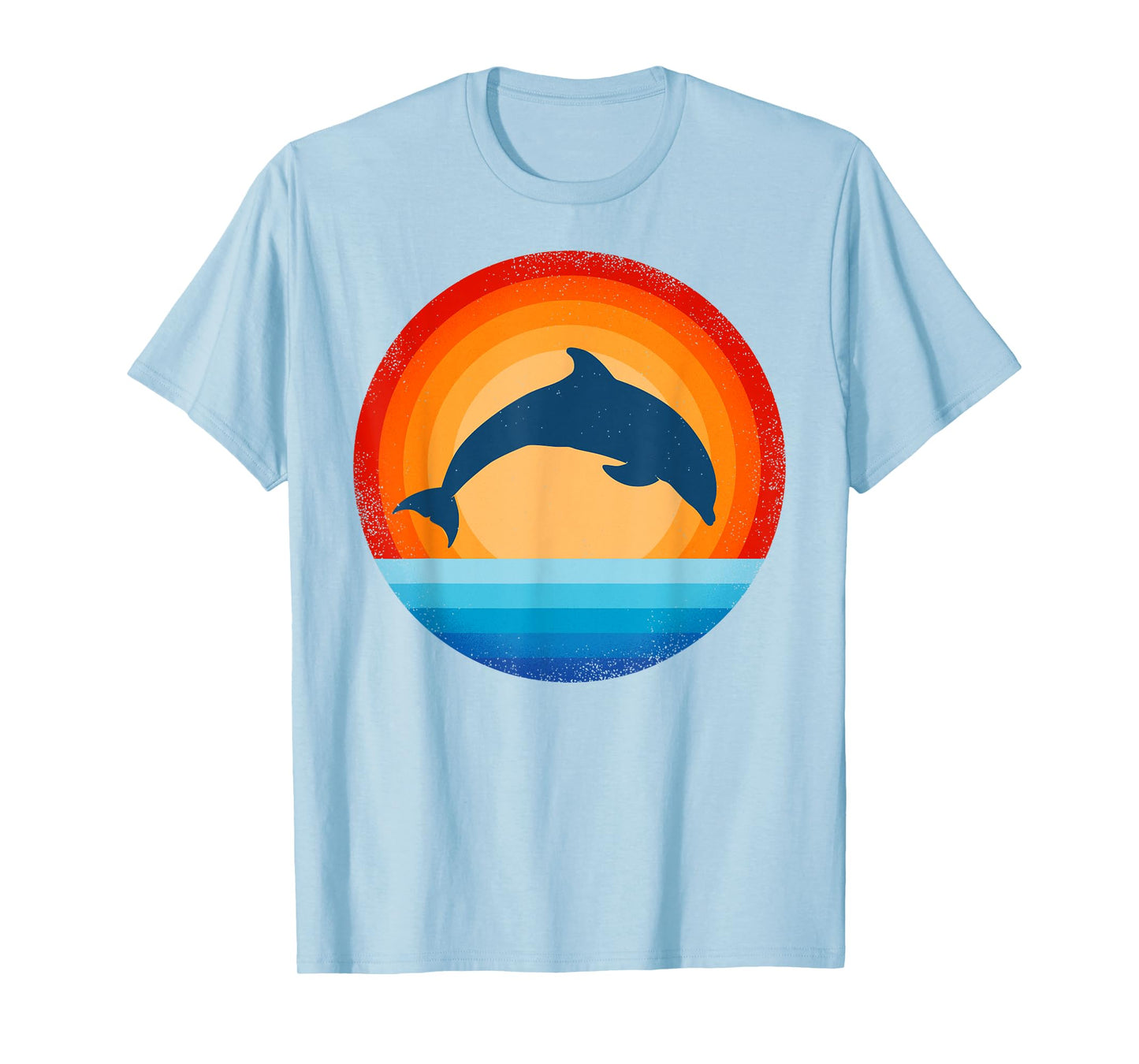 Dolphin Retro Vintage 60s 70s Sunset Sea Animal Men Women T-Shirt