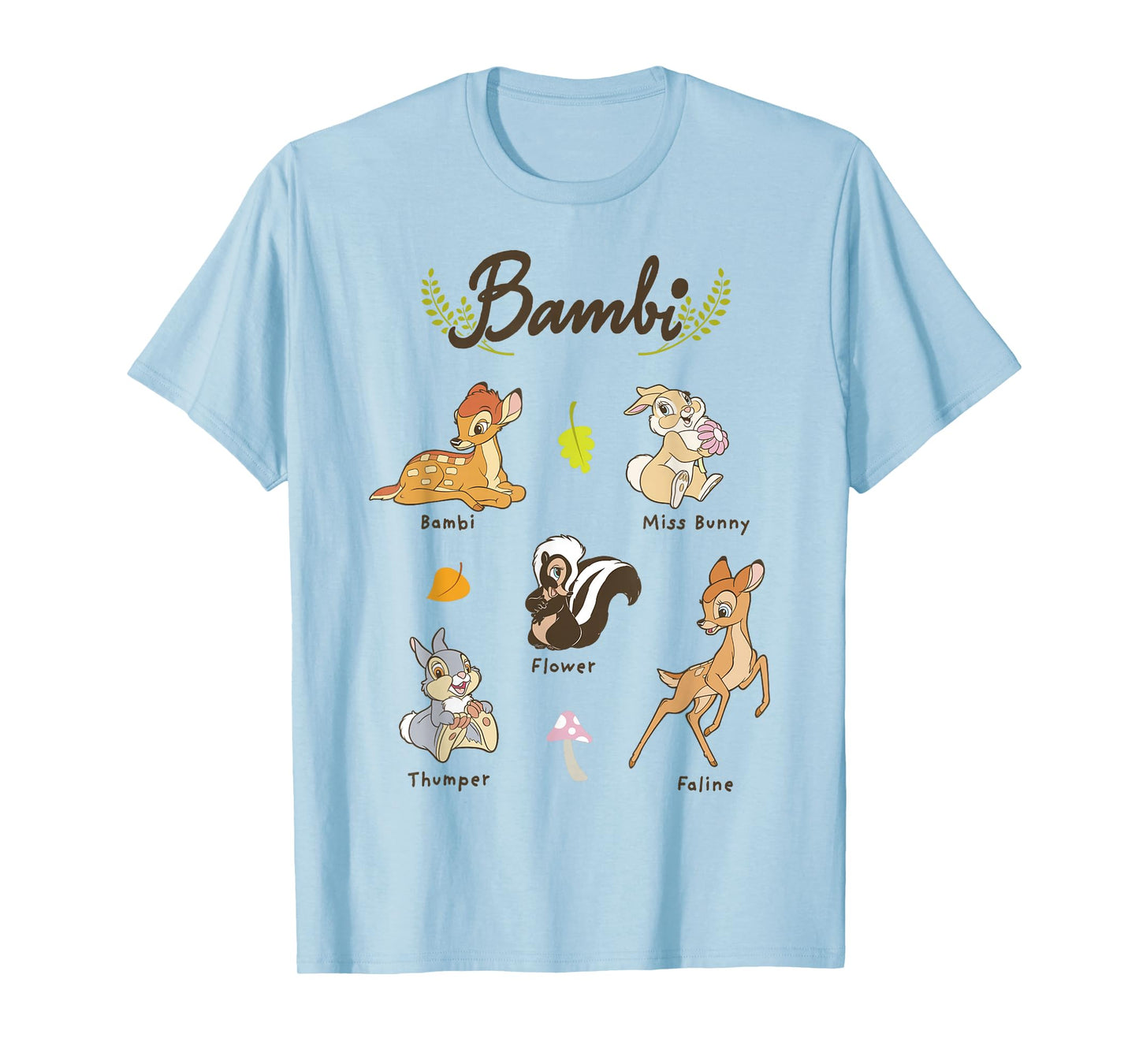 Disney Bambi Vintage Movie Characters Textbook Display T-Shirt