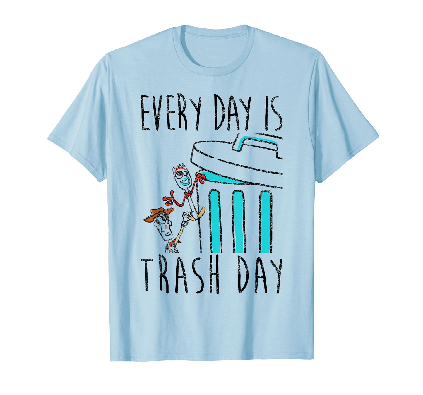 Disney Pixar Toy Story 4 Blue Everyday Is Trash Day T-Shirt