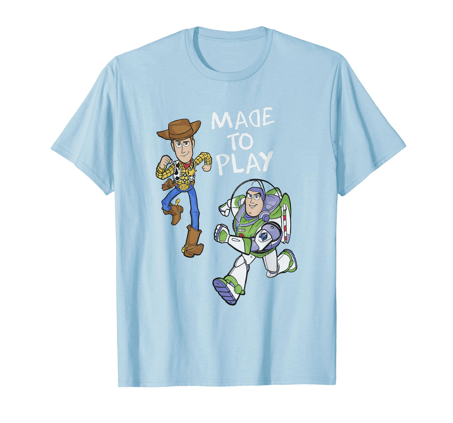 Disney Pixar Toy Story Woody Buzz Made To Play Chest Poster T-Shirt