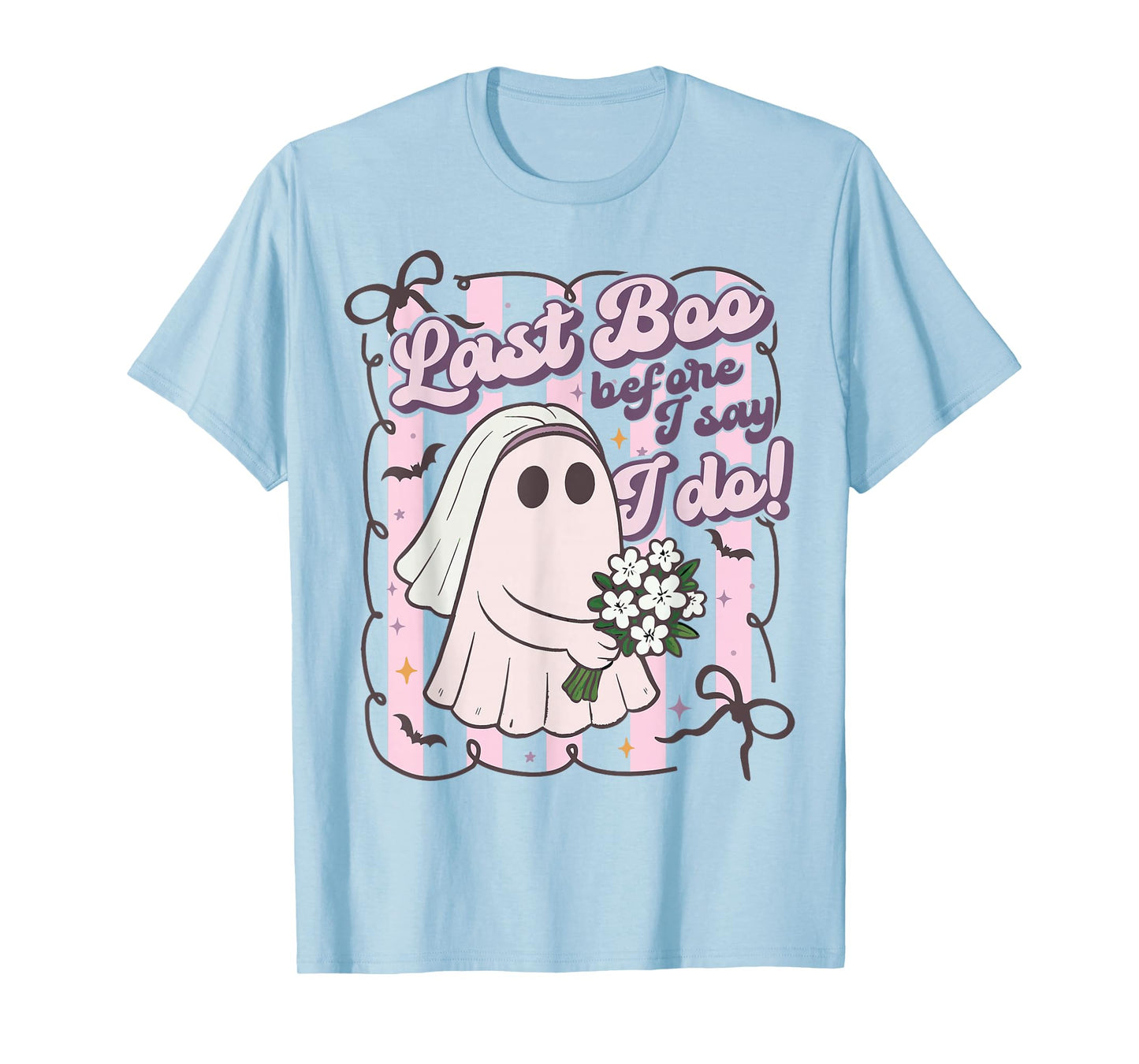 Last Boo Before I Say I Do Bride Ghost Halloween Bach Party T-Shirt