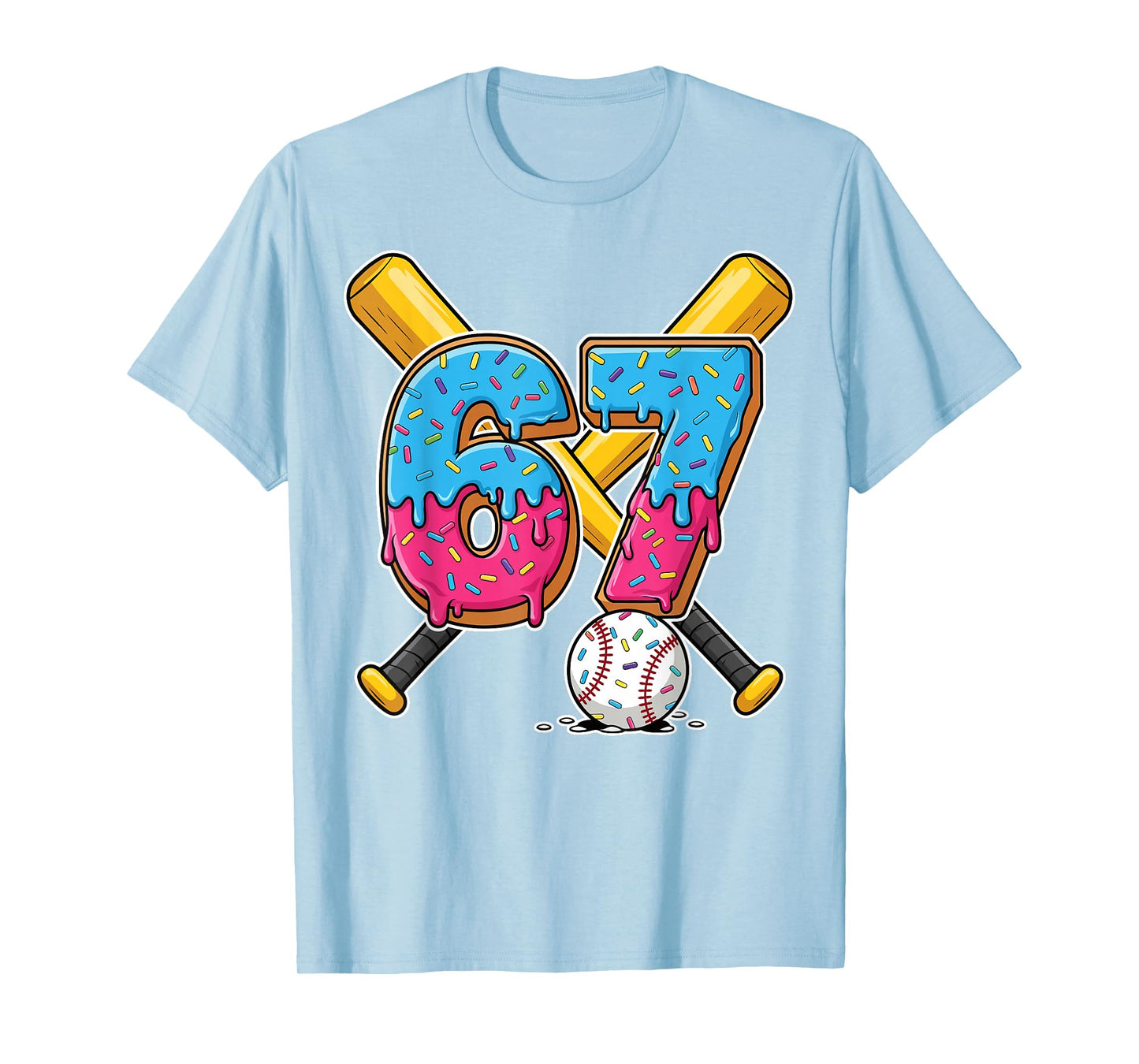 Baseball Drip Number 67 Player 67th Birthday Meme Gen Alpha T-Shirt