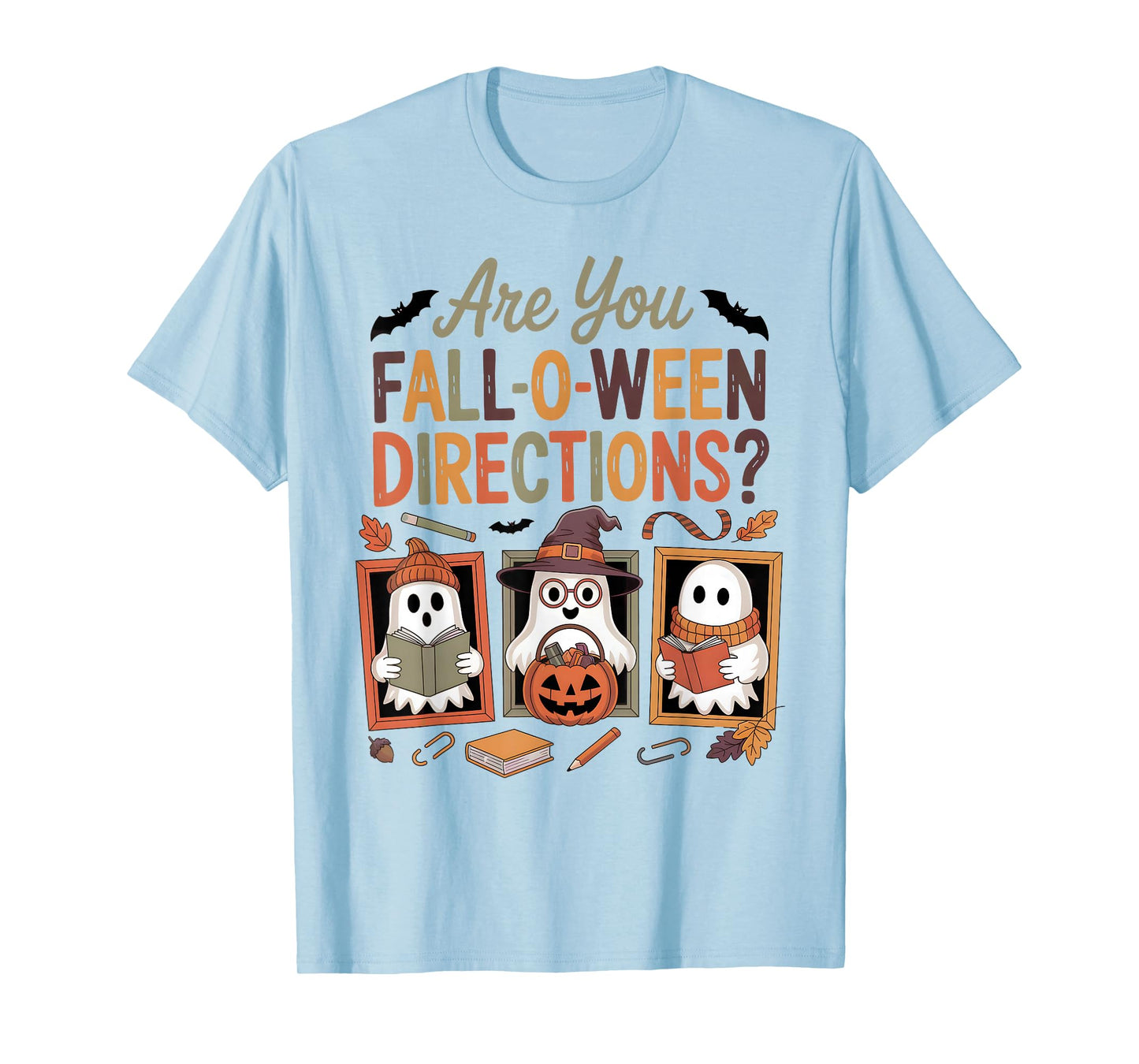 Spooky Cute Autumn Ghosts Teacher Fall-O-Ween Directions T-Shirt